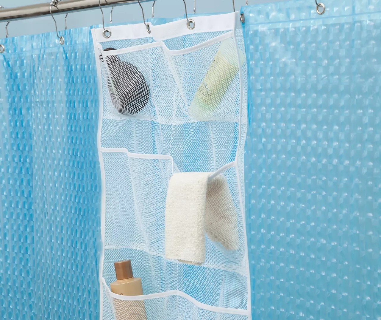 White Mesh 6-Pocket Bath Organizer 4 White Mesh 6-Pocket Bath Organizer - Image 2