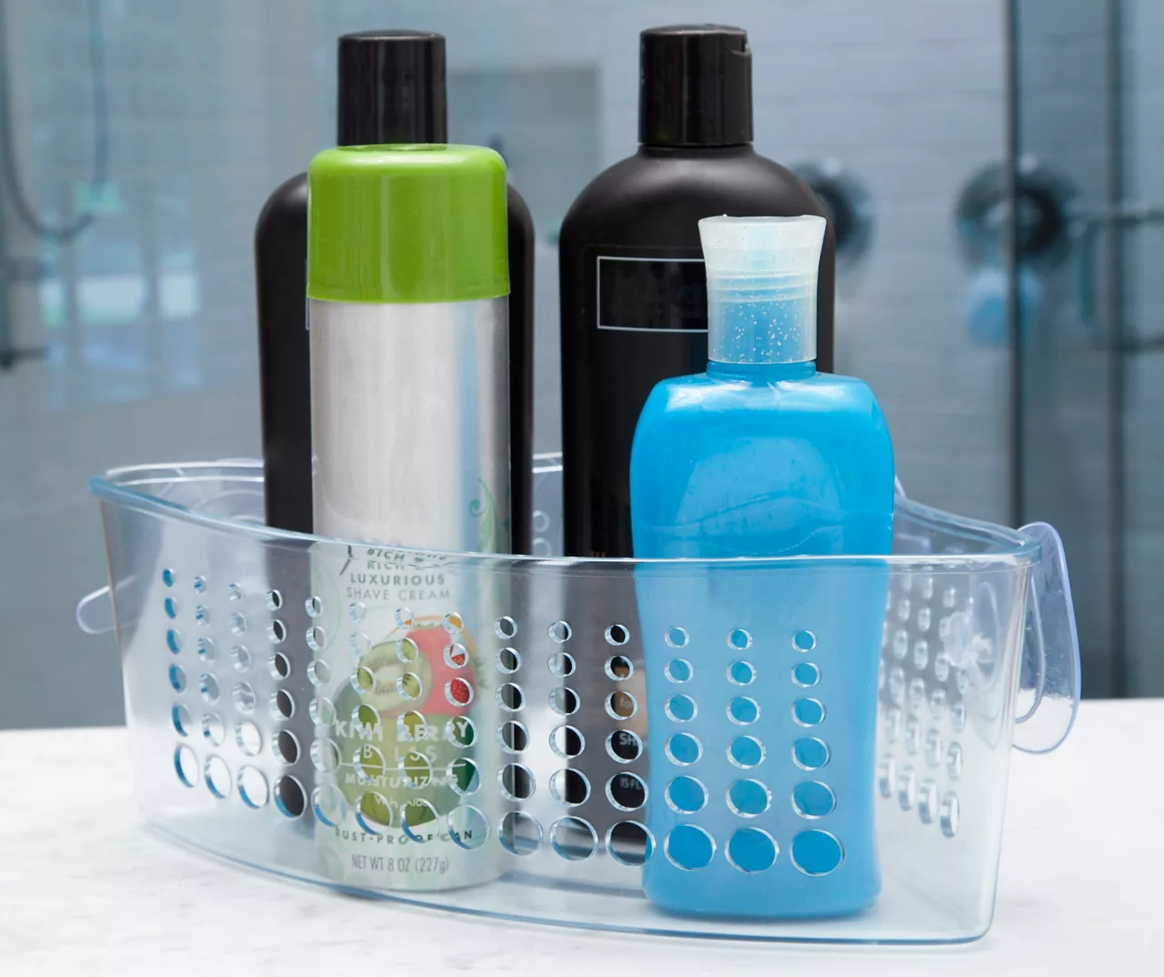 Clear Corner Shower Wall Suction Cup Caddy 3 Clear Corner Shower Wall Suction Cup Caddy
