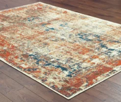 Myia Orange & Blue Abstract Area Rug, (3'10" X 5'5") -Home Store 810413034 3