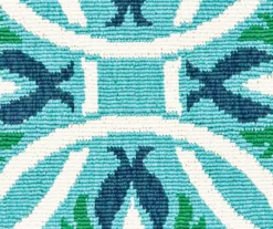 Halsey Blue & Green Outdoor Area Rug, (3'7" X 5'6") -Home Store 810413049 4