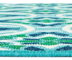 Halsey Blue & Green Outdoor Area Rug, (3'7" X 5'6") -Home Store 810413049 5