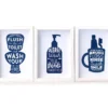 "Flush, Wash, Brush" 3-Piece Bathroom Plaque Set 2 "Flush, Wash, Brush" 3-Piece Bathroom Plaque Set -Home Store 810457806