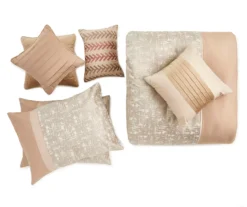 Broyhill Deline Hatched Tan 8-Piece Comforter Set 11 Broyhill Deline Hatched Tan 8-Piece Comforter Set -Home Store 810459640 1