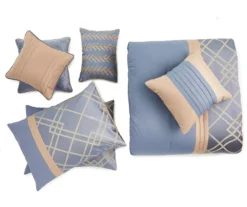 Broyhill Corinth Denim Geo 8-Piece Comforter Set -Home Store 810459761 1