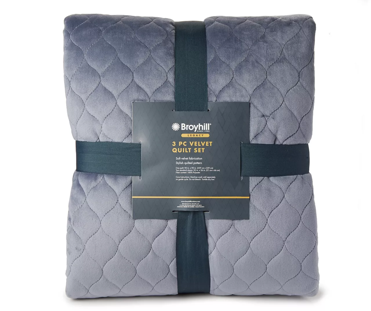Broyhill Denim Velvet 3-Piece Quilt Set 3 Broyhill Denim Velvet 3-Piece Quilt Set