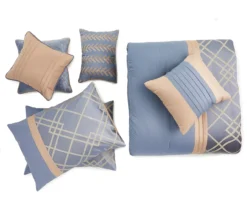 Broyhill Corinth Denim Geo 8-Piece Comforter Set -Home Store 810461374 1 1