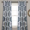 Evelyn Medallion Navy & White Room-Darkening Rod Pocket Curtain Panel Pair, (84") -Home Store 810468105