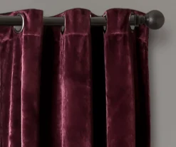 Prima Velvet Plum Room-Darkening Grommet Curtain Panel Pair, (95") -Home Store 810468171 1