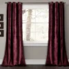 Prima Velvet Plum Room-Darkening Grommet Curtain Panel Pair, (95") 2 Prima Velvet Plum Room-Darkening Grommet Curtain Panel Pair, (95") -Home Store 810468171