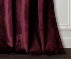 Prima Velvet Plum Room-Darkening Grommet Curtain Panel Pair, (95") -Home Store 810468171 2
