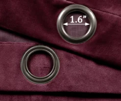 Prima Velvet Plum Room-Darkening Grommet Curtain Panel Pair, (95") -Home Store 810468171 3