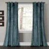 Prima Velvet Slate Blue Room-Darkening Grommet Curtain Panel Pair, (95")
