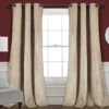Prima Velvet Wheat Room-Darkening Grommet Curtain Panel Pair, (84") -Home Store 810468174