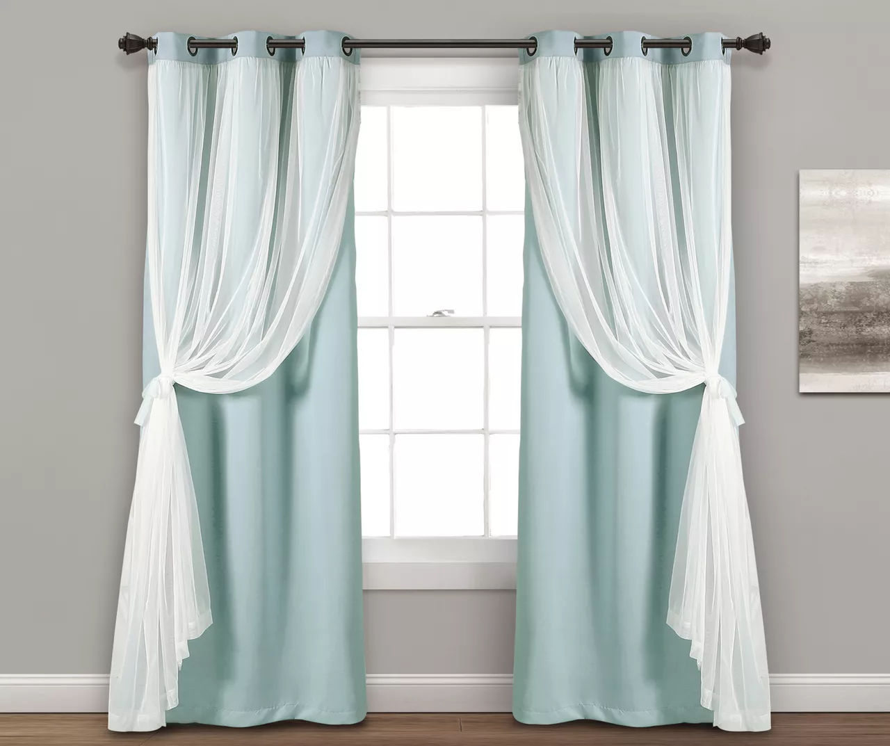 Lush Blackout Grommet Curtain Panel Pair With Sheer Overlay 22 Lush Blackout Grommet Curtain Panel Pair With Sheer Overlay - Image 20