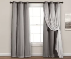 Lush Blackout Grommet Curtain Panel Pair With Sheer Overlay 30 Lush Blackout Grommet Curtain Panel Pair With Sheer Overlay -Home Store 810468187