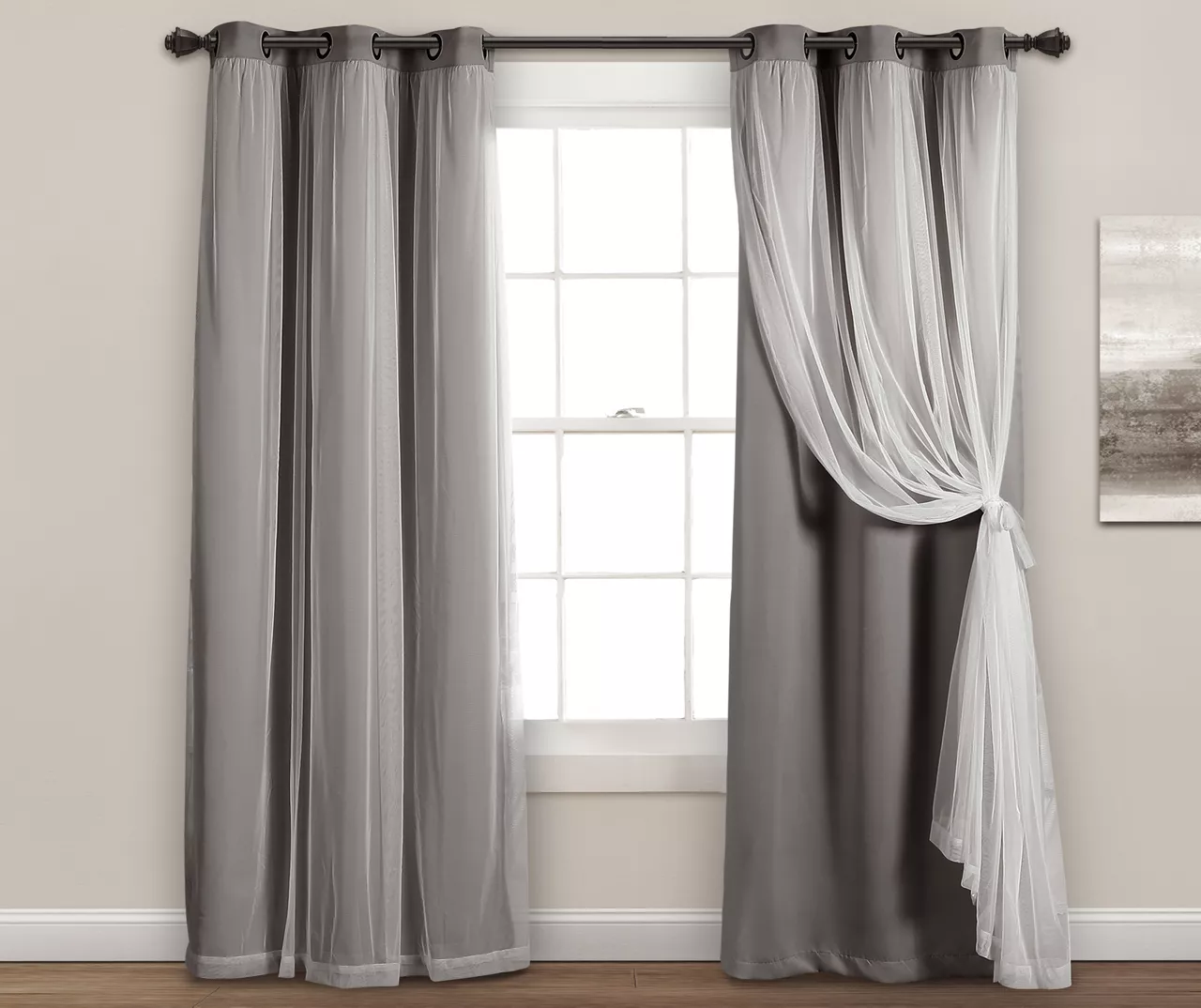 Lush Blackout Grommet Curtain Panel Pair With Sheer Overlay 11 Lush Blackout Grommet Curtain Panel Pair With Sheer Overlay - Image 9
