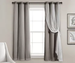 Lush Blackout Grommet Curtain Panel Pair With Sheer Overlay 28 Lush Blackout Grommet Curtain Panel Pair With Sheer Overlay -Home Store 810468188