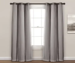 Lush Dark Gray Blackout Grommet Curtain Panel Pair With Sheer Overlay, (84") 10 Lush Dark Gray Blackout Grommet Curtain Panel Pair With Sheer Overlay, (84") -Home Store 810468189 1 1