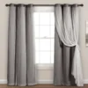 Lush Dark Gray Blackout Grommet Curtain Panel Pair With Sheer Overlay, (84") 2 Lush Dark Gray Blackout Grommet Curtain Panel Pair With Sheer Overlay, (84") -Home Store 810468189 1