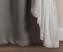 Lush Dark Gray Blackout Grommet Curtain Panel Pair With Sheer Overlay, (84") 14 Lush Dark Gray Blackout Grommet Curtain Panel Pair With Sheer Overlay, (84") -Home Store 810468189 5