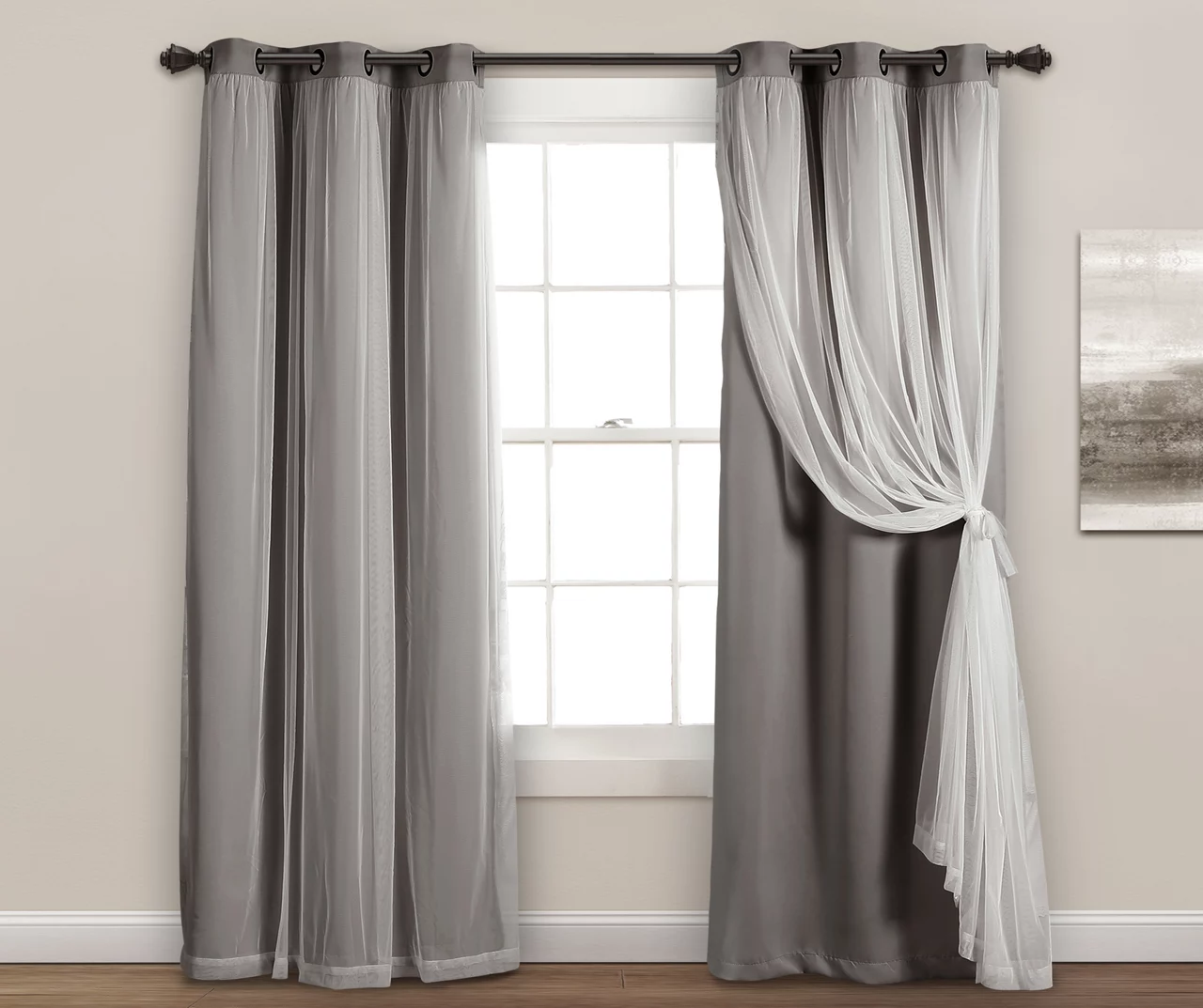 Lush Blackout Grommet Curtain Panel Pair With Sheer Overlay 10 Lush Blackout Grommet Curtain Panel Pair With Sheer Overlay - Image 8