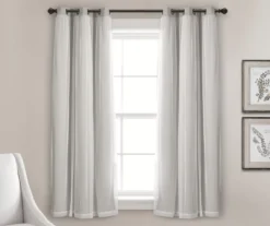 Lush Light Gray Blackout Grommet Curtain Panel Pair With Sheer Overlay, (63") 10 Lush Light Gray Blackout Grommet Curtain Panel Pair With Sheer Overlay, (63") -Home Store 810468192 1