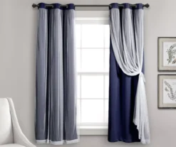 Lush Blackout Grommet Curtain Panel Pair With Sheer Overlay 31 Lush Blackout Grommet Curtain Panel Pair With Sheer Overlay -Home Store 810468195