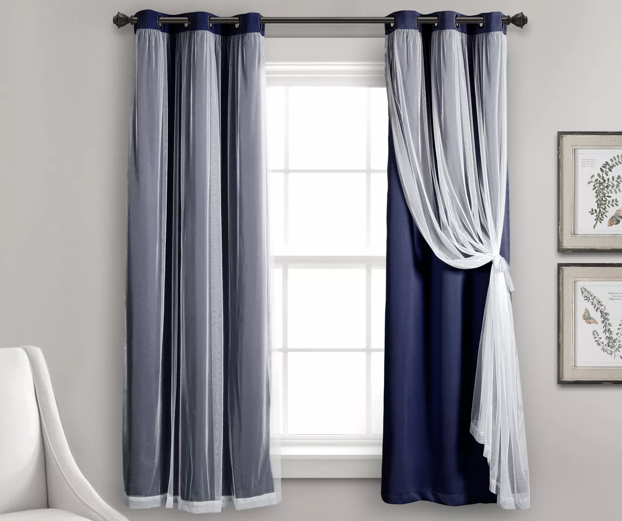 Lush Blackout Grommet Curtain Panel Pair With Sheer Overlay 12 Lush Blackout Grommet Curtain Panel Pair With Sheer Overlay - Image 10