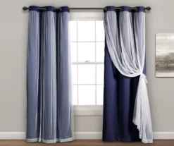 Lush Blackout Grommet Curtain Panel Pair With Sheer Overlay 32 Lush Blackout Grommet Curtain Panel Pair With Sheer Overlay -Home Store 810468196