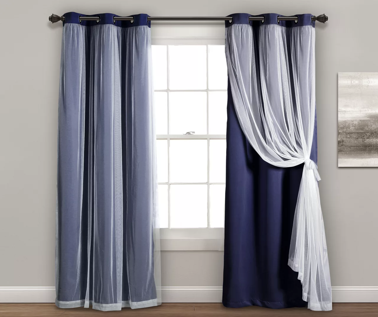 Lush Blackout Grommet Curtain Panel Pair With Sheer Overlay 13 Lush Blackout Grommet Curtain Panel Pair With Sheer Overlay - Image 11