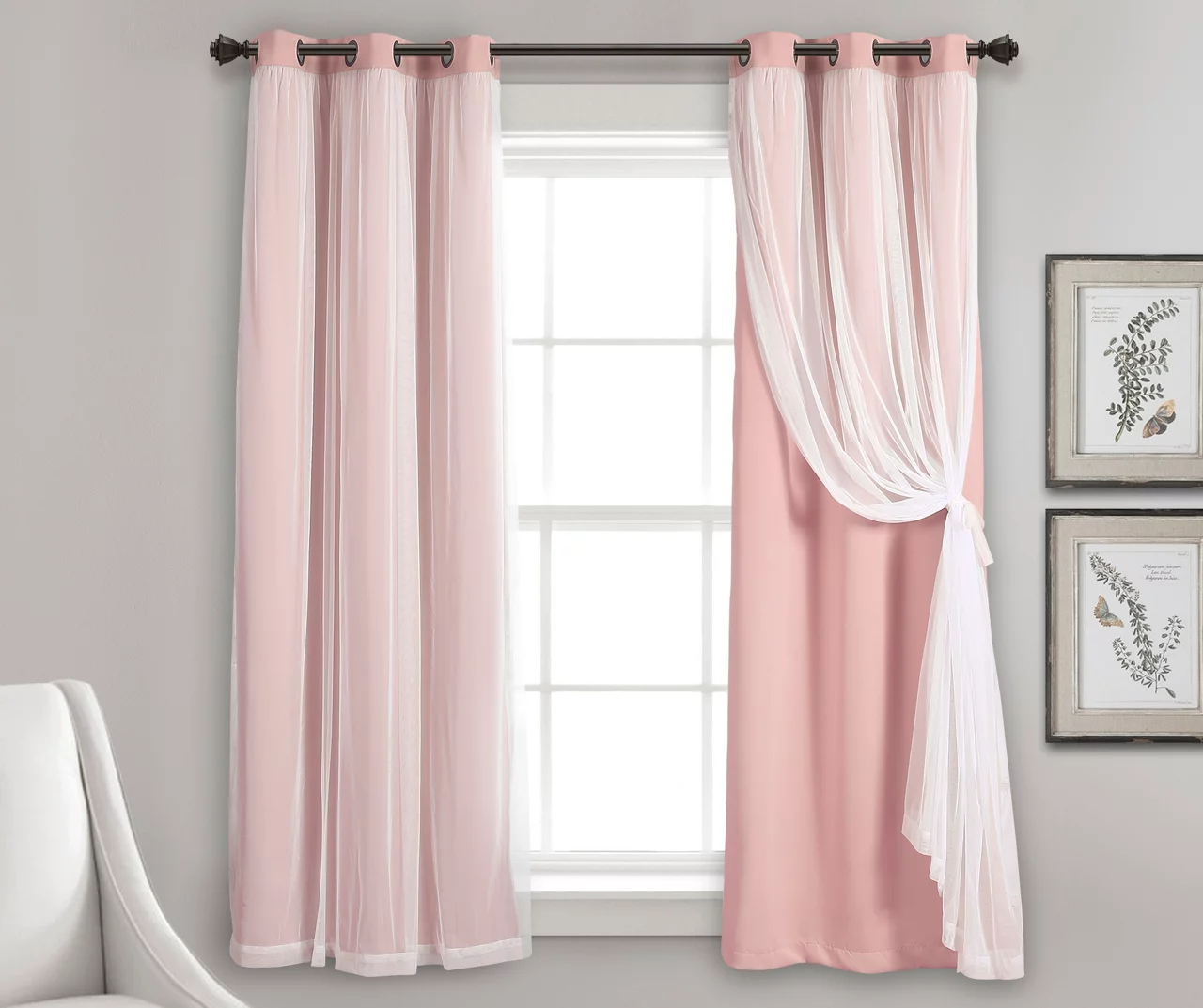 Lush Blackout Grommet Curtain Panel Pair With Sheer Overlay 14 Lush Blackout Grommet Curtain Panel Pair With Sheer Overlay - Image 12