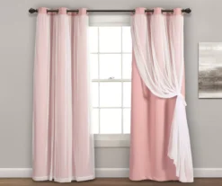 Lush Blackout Grommet Curtain Panel Pair With Sheer Overlay 34 Lush Blackout Grommet Curtain Panel Pair With Sheer Overlay -Home Store 810468198