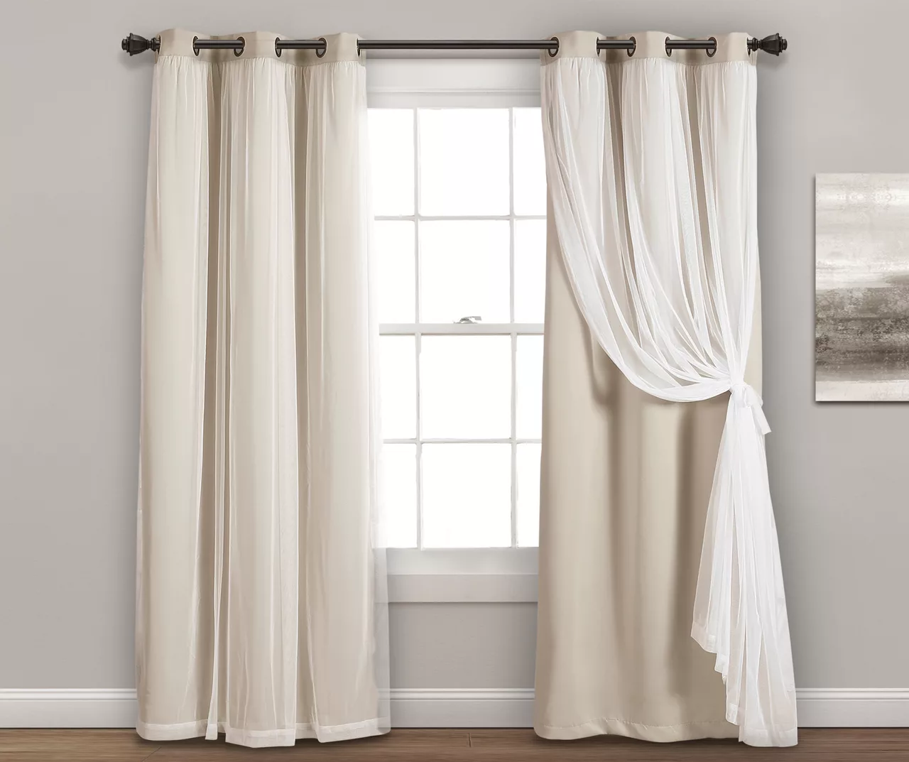 Lush Blackout Grommet Curtain Panel Pair With Sheer Overlay 20 Lush Blackout Grommet Curtain Panel Pair With Sheer Overlay - Image 18