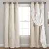 Lush Wheat Blackout Grommet Curtain Panel Pair With Sheer Overlay, (84") -Home Store 810468203 1