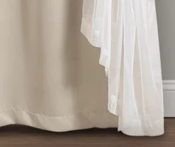 Lush Wheat Blackout Grommet Curtain Panel Pair With Sheer Overlay, (84") -Home Store 810468203 5