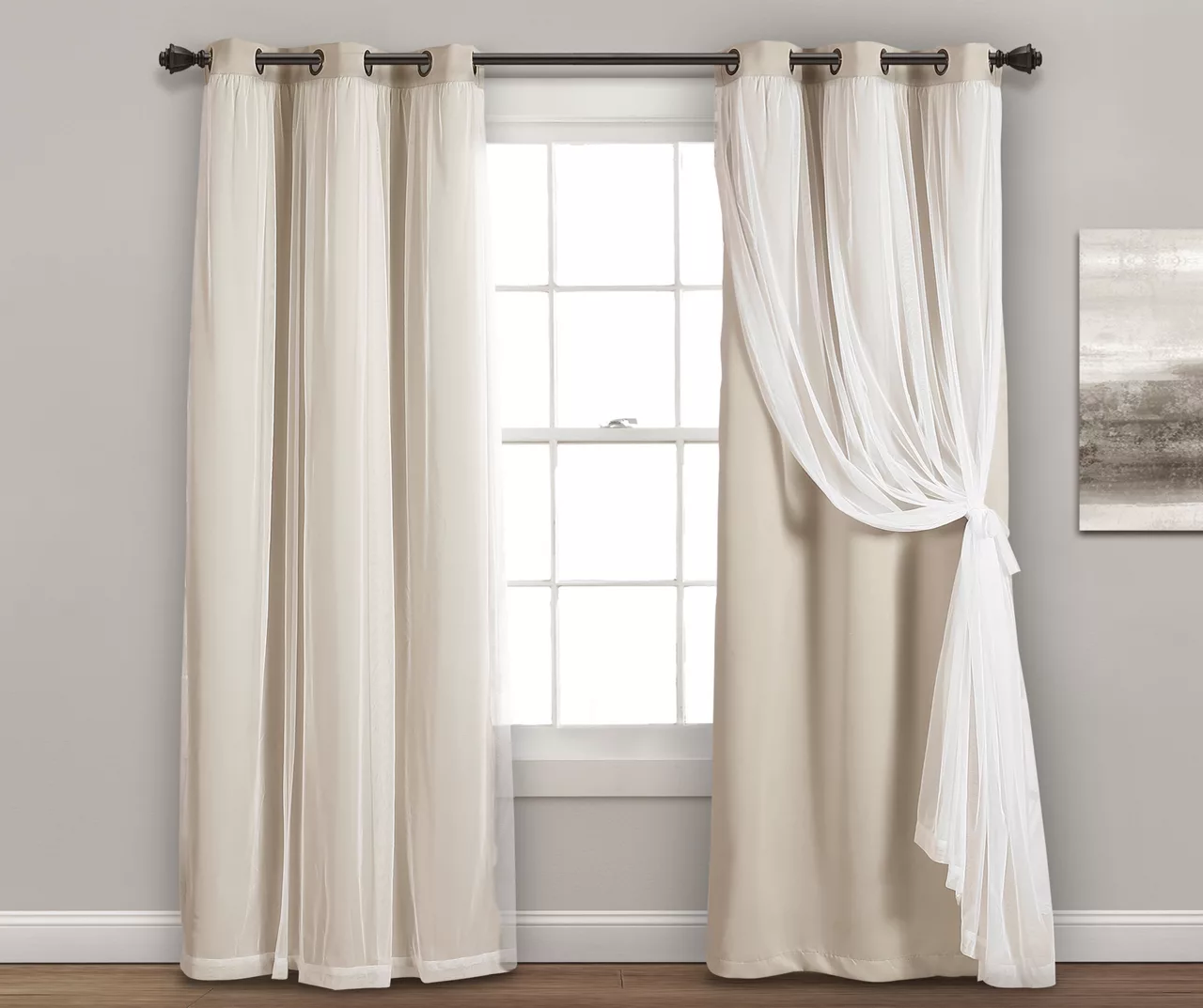 Lush Blackout Grommet Curtain Panel Pair With Sheer Overlay 17 Lush Blackout Grommet Curtain Panel Pair With Sheer Overlay - Image 15