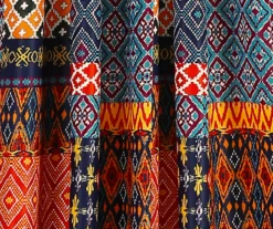 Misha Blue & Yellow Patchwork Room-Darkening Rod Pocket Curtain Panel Pair, (84") -Home Store 810468211 2