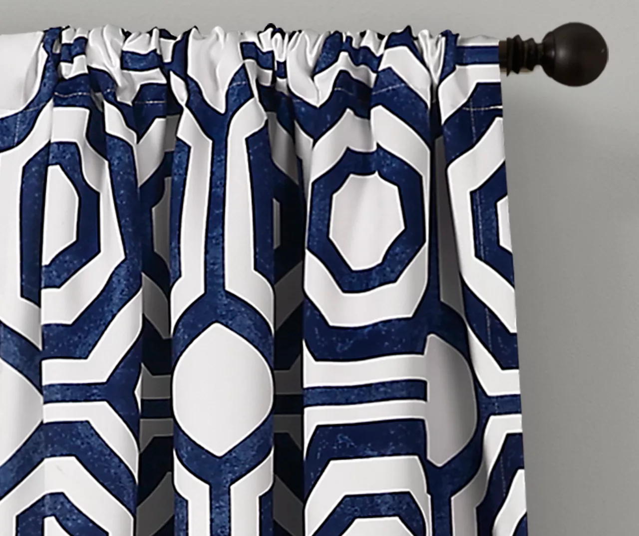 Octagon Blocks Room-Darkening Rod Pocket Curtain Panel Pair, (84") 5 Octagon Blocks Room-Darkening Rod Pocket Curtain Panel Pair, (84") - Image 3