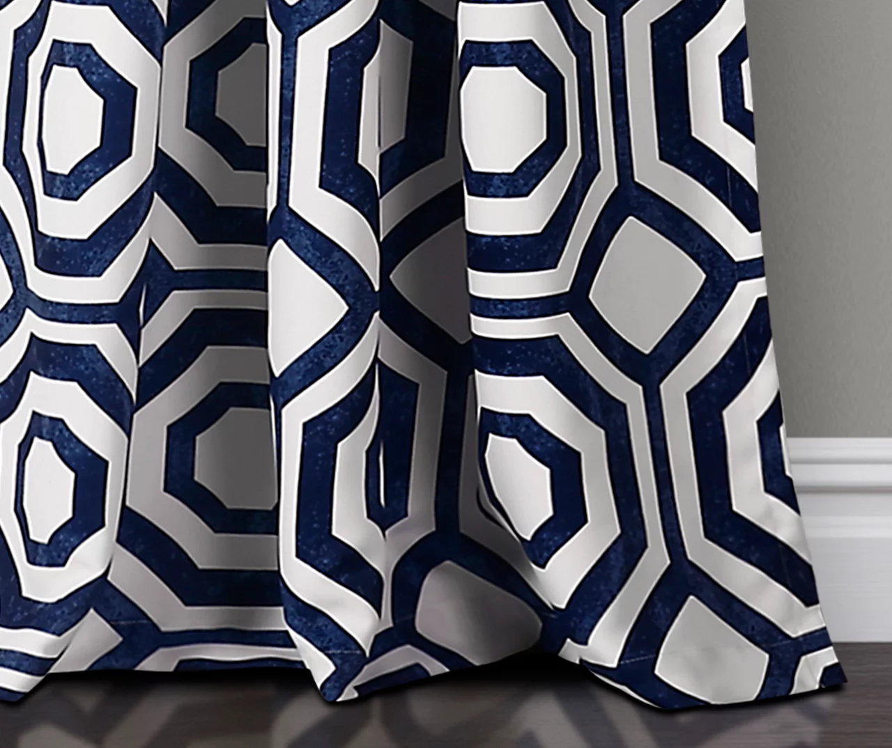 Octagon Blocks Room-Darkening Rod Pocket Curtain Panel Pair, (84") 7 Octagon Blocks Room-Darkening Rod Pocket Curtain Panel Pair, (84") - Image 5