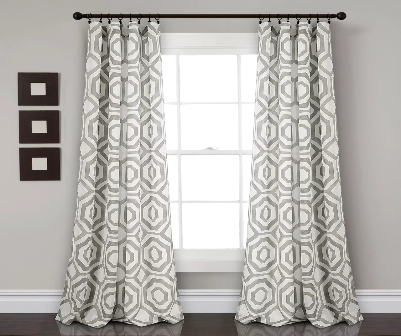 Octagon Blocks Room-Darkening Rod Pocket Curtain Panel Pair, (84") 4 Octagon Blocks Room-Darkening Rod Pocket Curtain Panel Pair, (84") - Image 2