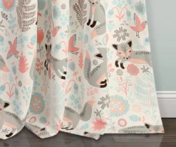 Pixie Fox Gray & Pink Room-Darkening Rod Pocket Curtain Panel Pair, (84") -Home Store 810468220 3
