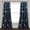 Universe Navy Room-Darkening Rod Pocket Curtain Panel Pair, (84") 2 Universe Navy Room-Darkening Rod Pocket Curtain Panel Pair, (84") -Home Store 810468228