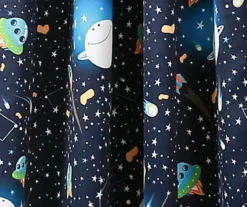 Universe Navy Room-Darkening Rod Pocket Curtain Panel Pair, (84") -Home Store 810468228 2