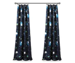 Universe Navy Room-Darkening Rod Pocket Curtain Panel Pair, (84") -Home Store 810468228 6