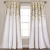 Weeping Flowers Yellow & Gray Room-Darkening Rod Pocket Curtain Panel Pair, (95") -Home Store 810468240