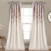 Weeping Flowers Purple & Gray Room-Darkening Rod Pocket Curtain Panel Pair, (84")