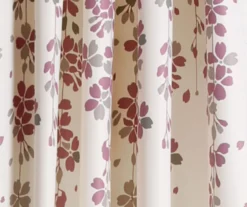 Weeping Flowers Purple & Gray Room-Darkening Rod Pocket Curtain Panel Pair, (84") -Home Store 810468241 2