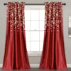 Weeping Flowers Red Room-Darkening Rod Pocket Curtain Panel Pair, (84") 2 Weeping Flowers Red Room-Darkening Rod Pocket Curtain Panel Pair, (84") -Home Store 810468242