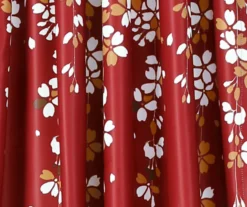Weeping Flowers Red Room-Darkening Rod Pocket Curtain Panel Pair, (84") -Home Store 810468242 2