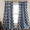 Whale Navy Room-Darkening Rod Pocket Curtain Panel Pair, (84") -Home Store 810468246
